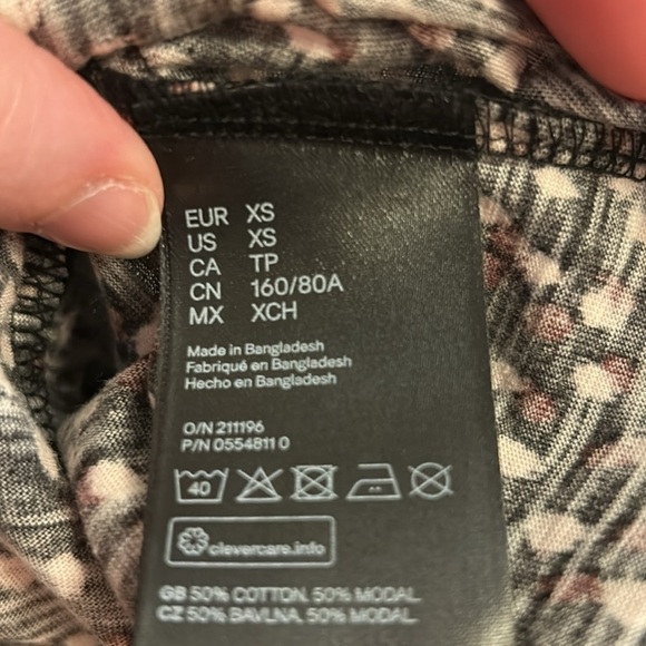 H&M Cotton-Blend, Patterned Dress with Elastic Waist, Sz US Small - Picture 5 of 6